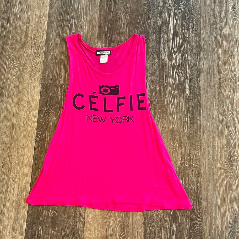 Hot pink Celfie tank top